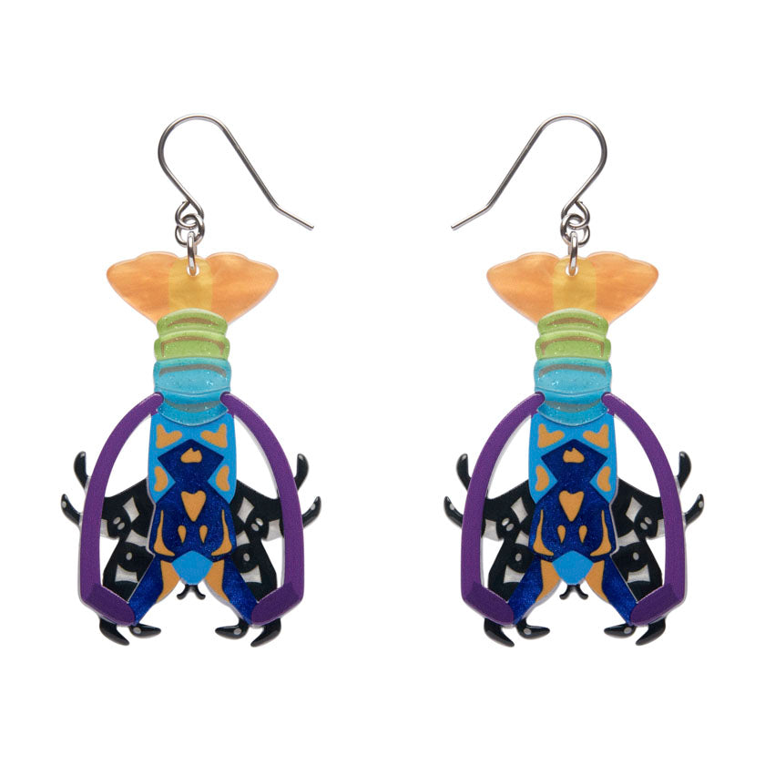 Tropical Rock Lobster Drop Earrings
