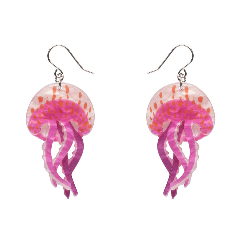 Mauve Stinger Jellyfish Drop Earrings