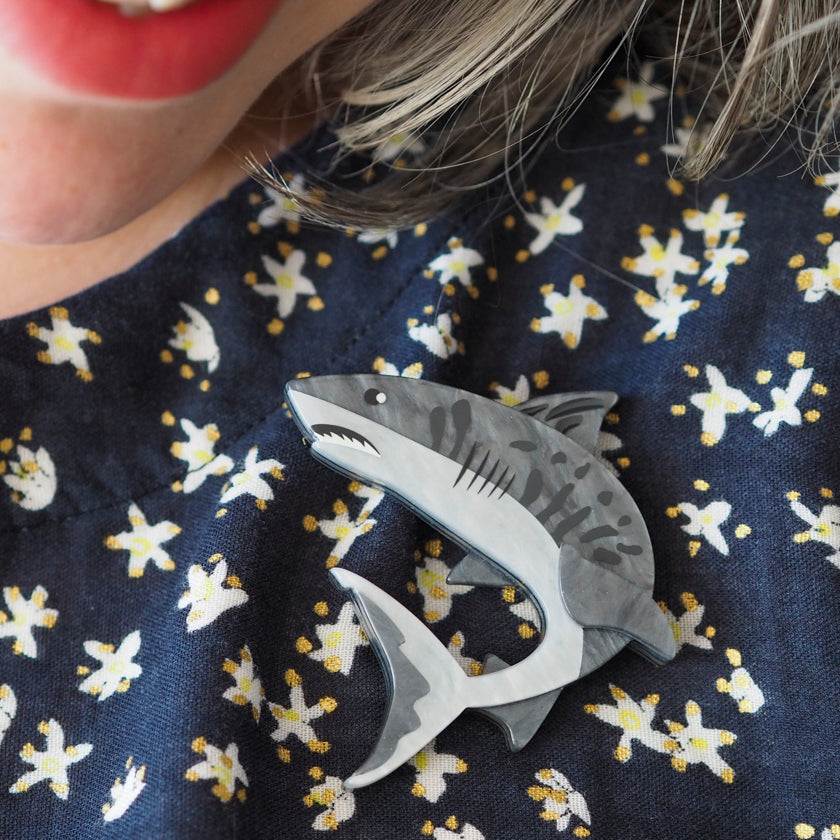Tiger Shark Brooch