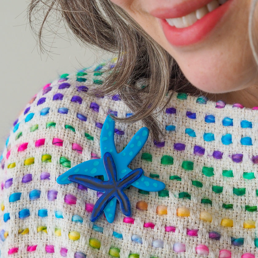 Blue Seastar Brooch