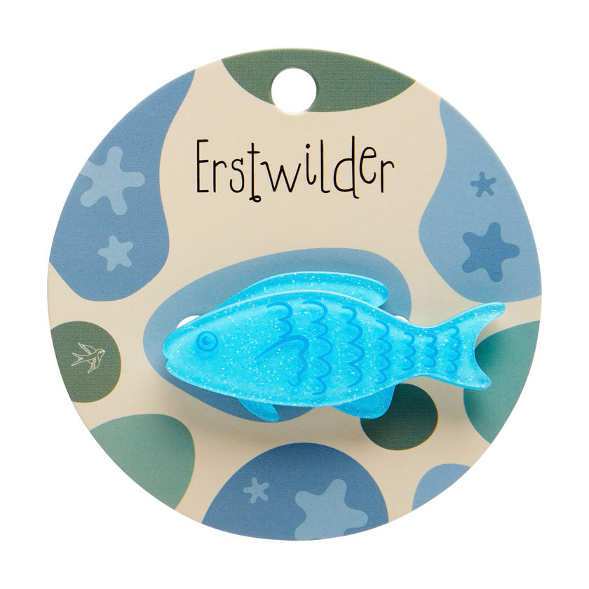 Blue Fish Mini Simplified Brooch