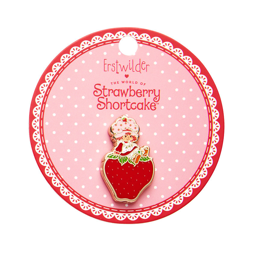 Sitting on a Strawberry Enamel Pin