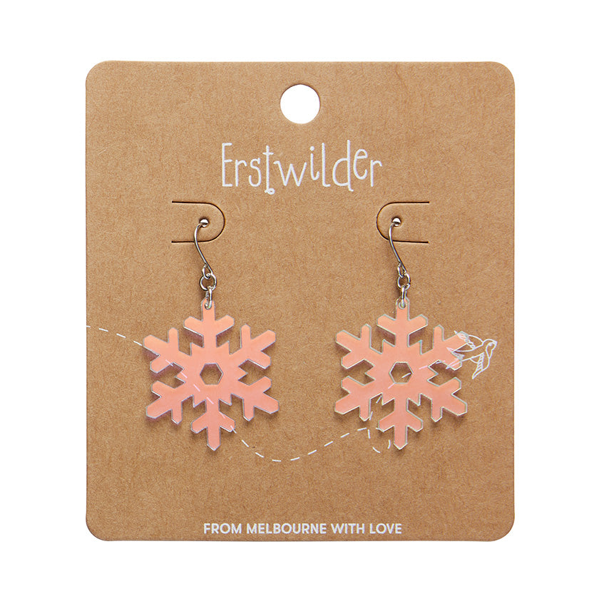 Iridescent Snowflake Drop Earrings