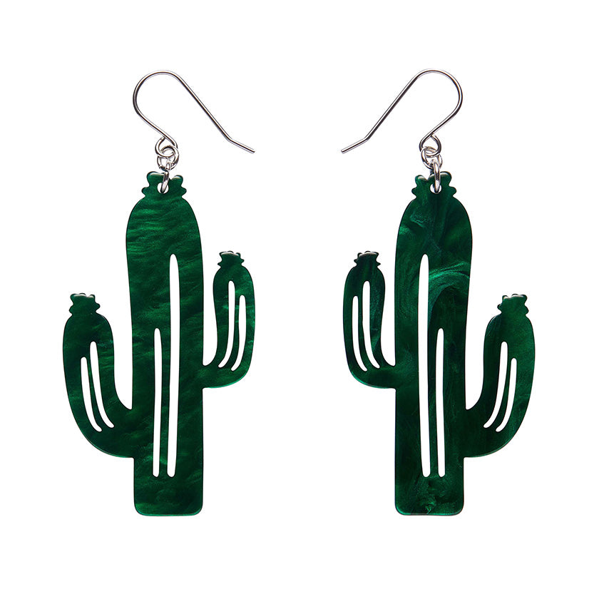 Cactus Essential Earrings - Dark Green