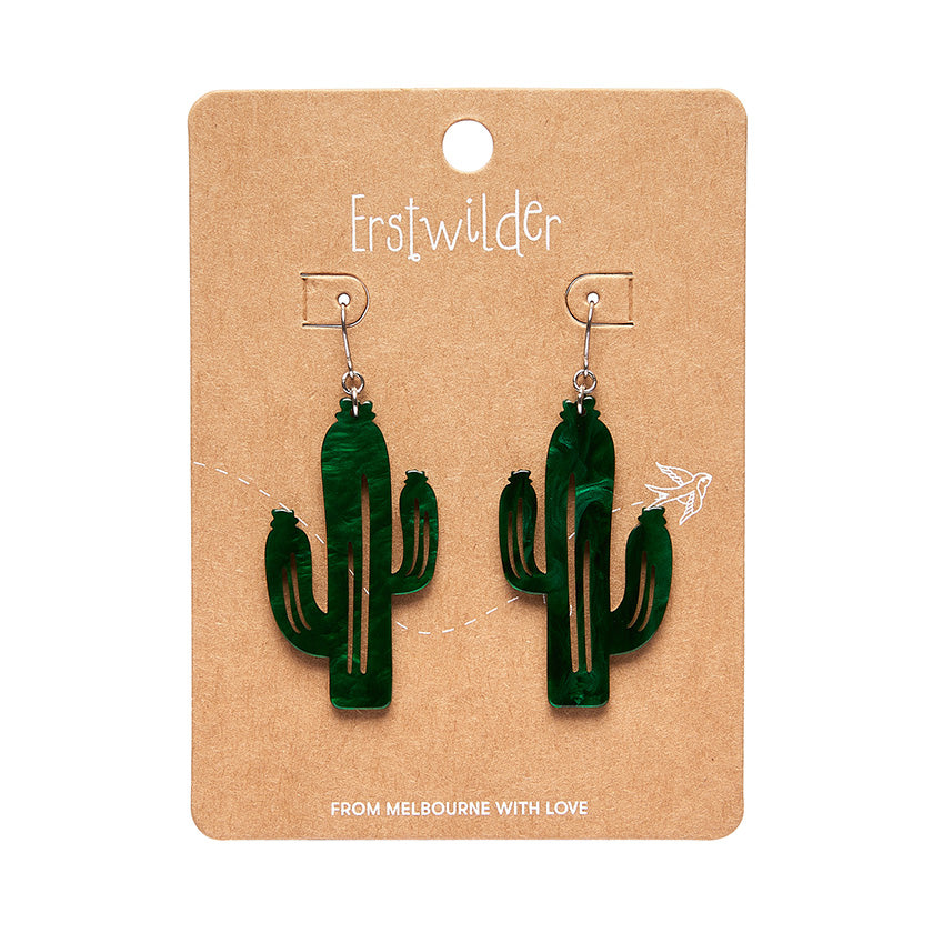 Cactus Essential Earrings - Dark Green